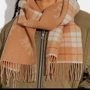 Coach Reversible Horse And Carriage Plaid Print Muffler Scarf